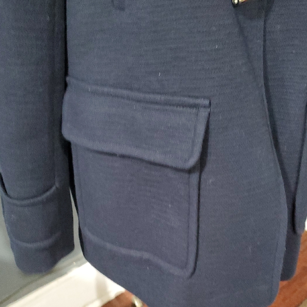 Sandro Women's Navy Toggle Pea Coat - Picture 5 of 17